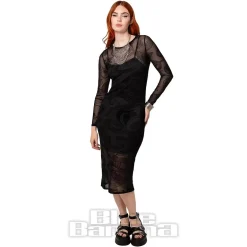 Hell Bunny Snake Charmer Midi Dress (Black)