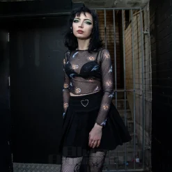 Hell Bunny Solaris Mesh Top (Black)