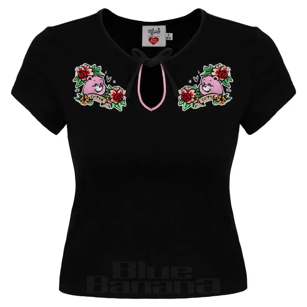 Hell Bunny X Care Bear Cheer Bear Top (Black)