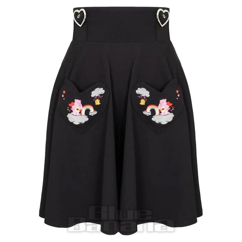Hell Bunny X Care Bear Love-A-Lot Skirt (Black)