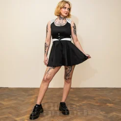 H&R London Empire Line Dress (Black/White)