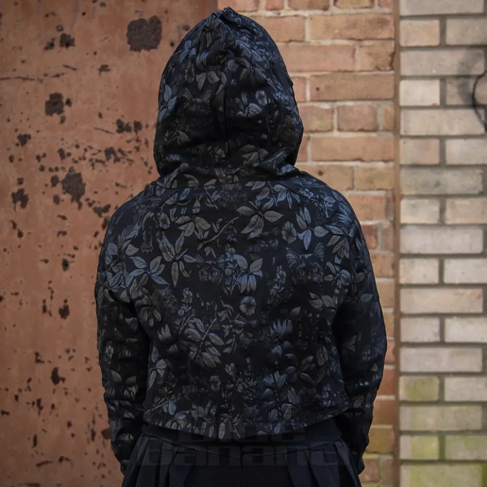 Jawbreaker Cat Crop Hoodie (Black)