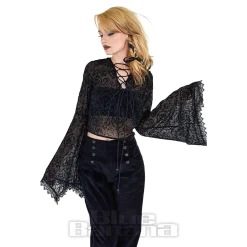 Jawbreaker Flared Sleeves Top (Black)