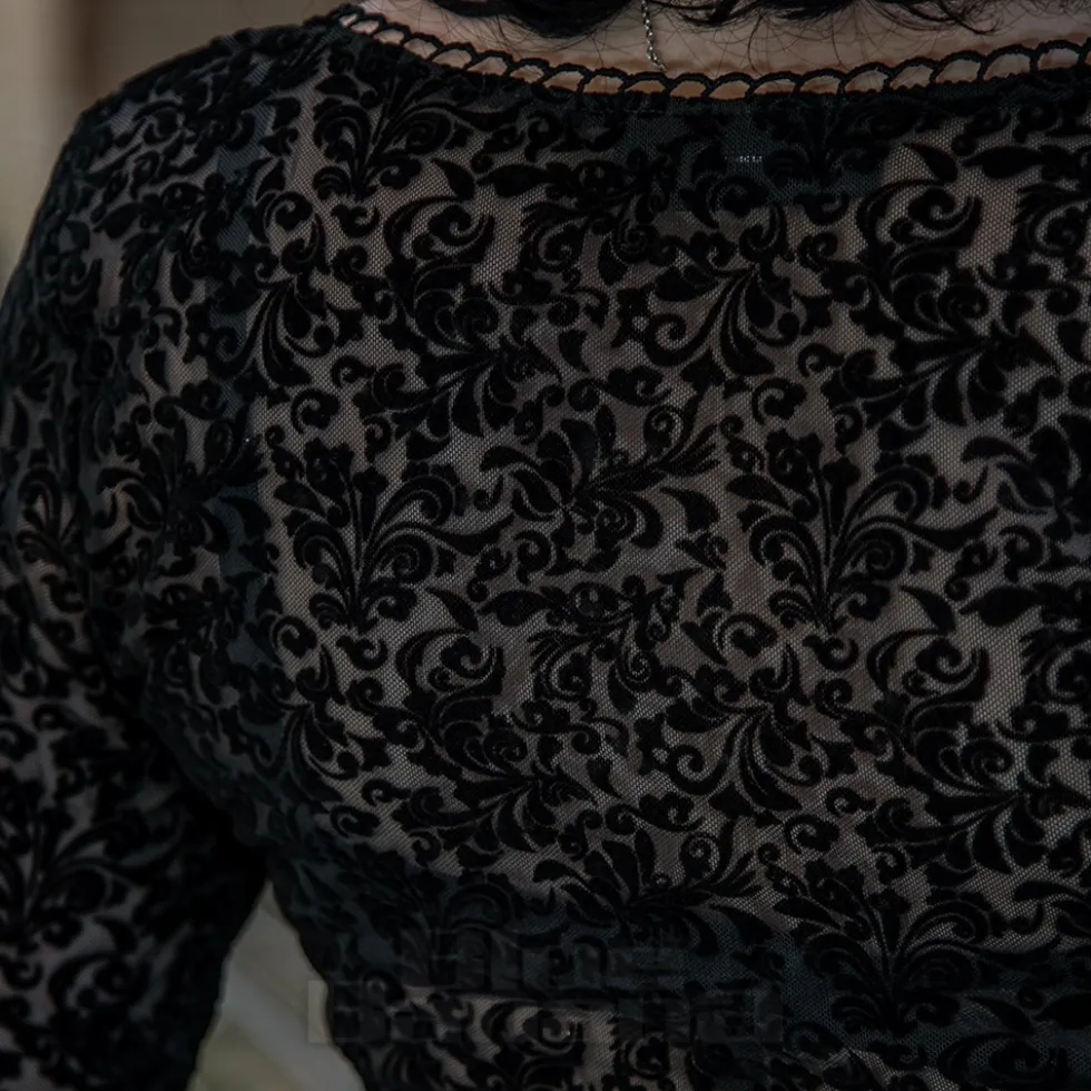 Jawbreaker Floral Flock Top (Black)