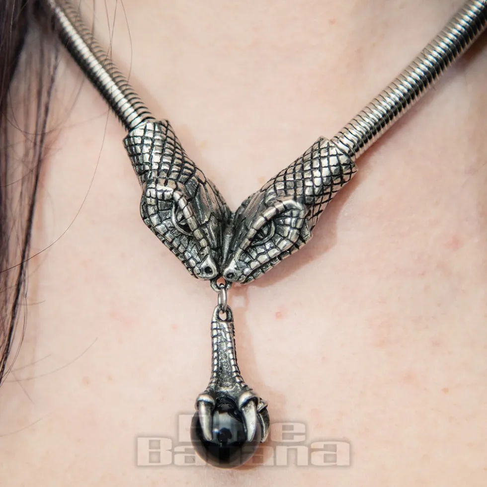 Killstar Snake Choker Necklace (Silver)
