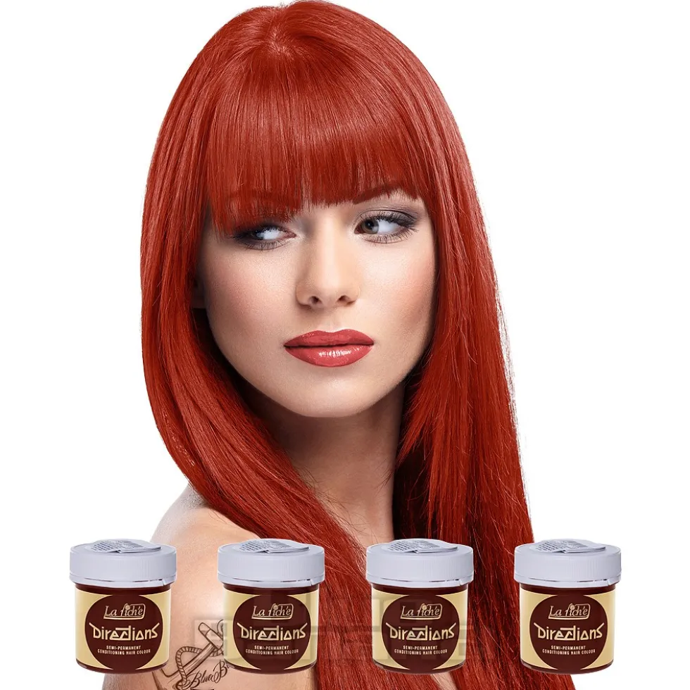 La Riche Directions Colour Hair Dye 4 Pack 88ml (Flame Red)
