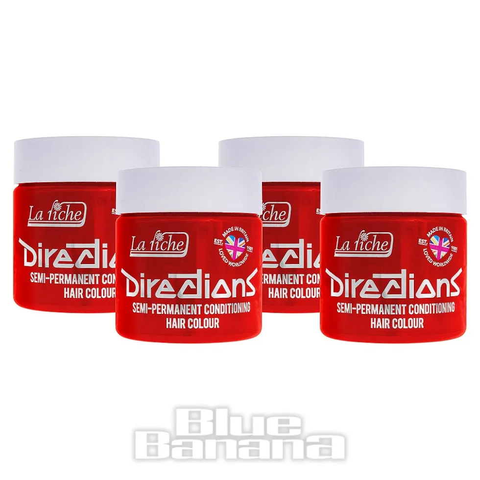 La Riche Directions Colour Hair Dye 4 Pack 100ml (Neon Red)