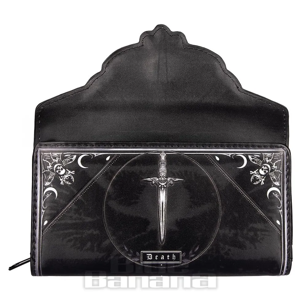 Nemesis Now Death's Head Moth Embossed Gothic Purse (Black)