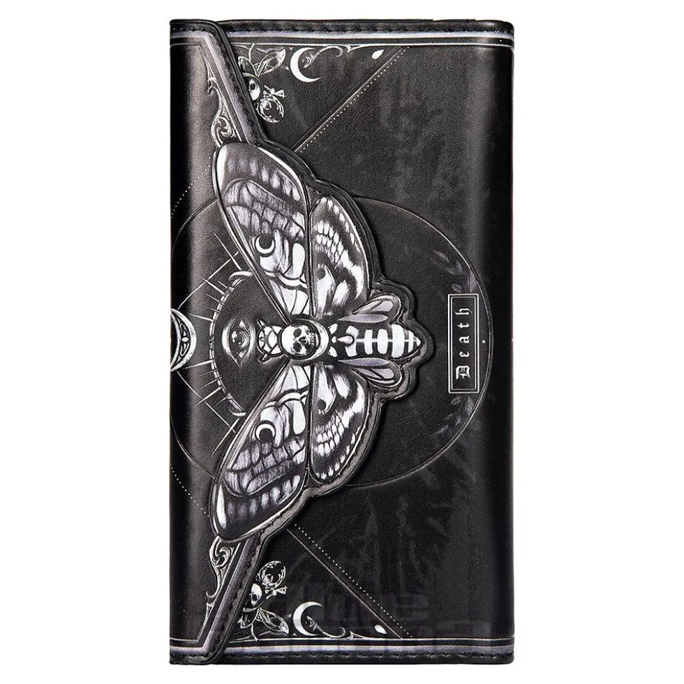 Nemesis Now Death's Head Moth Embossed Gothic Purse (Black)