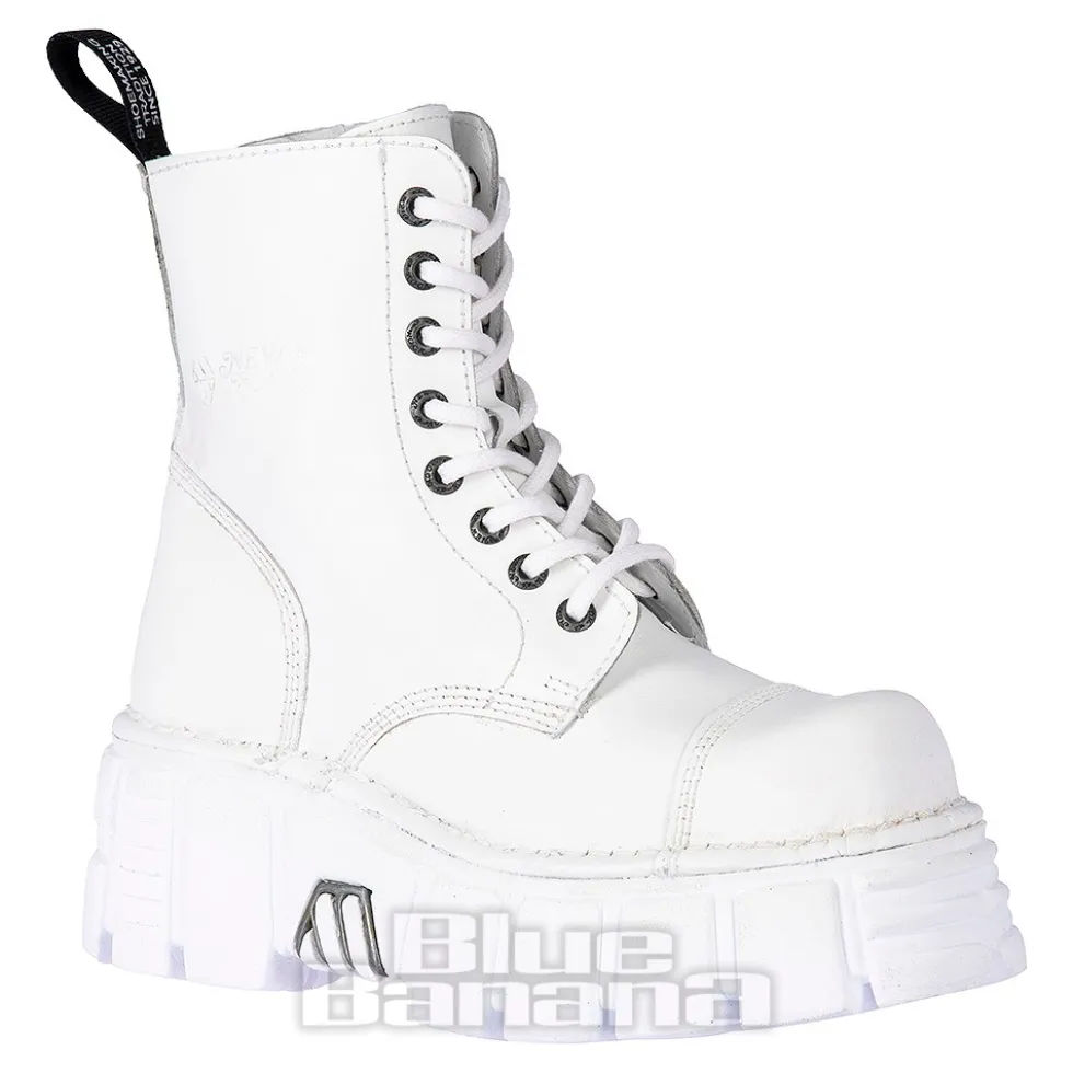 New Rock Metallic M.MILI083C-C7 Boots (White)