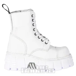 New Rock Metallic M.MILI083C-C7 Boots (White)
