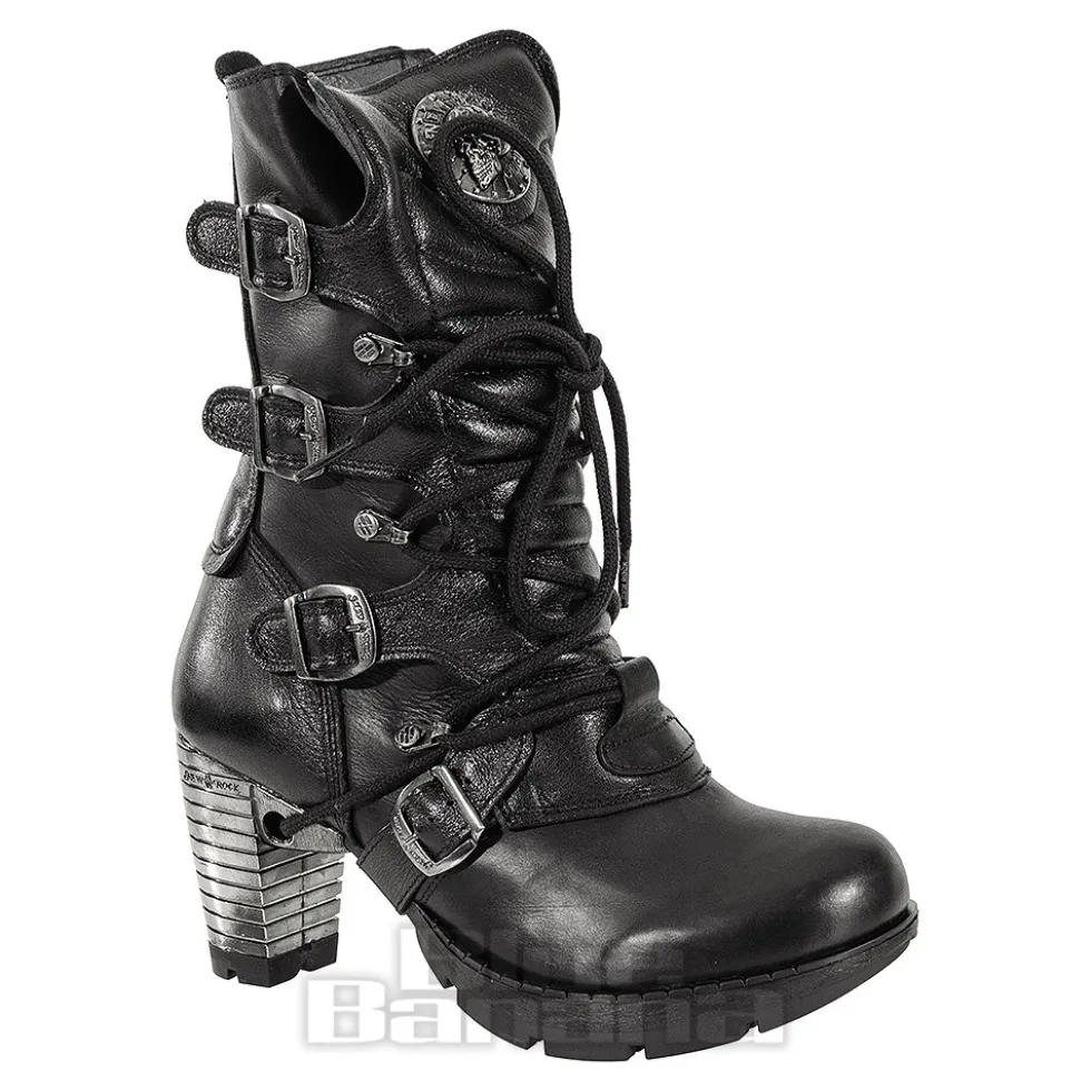 New Rock M.TR003-S1 Trail Heeled Boots (Black)