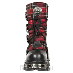 New Rock M.391T-S1 Reactor Tartan Half Boots (Black/Red)
