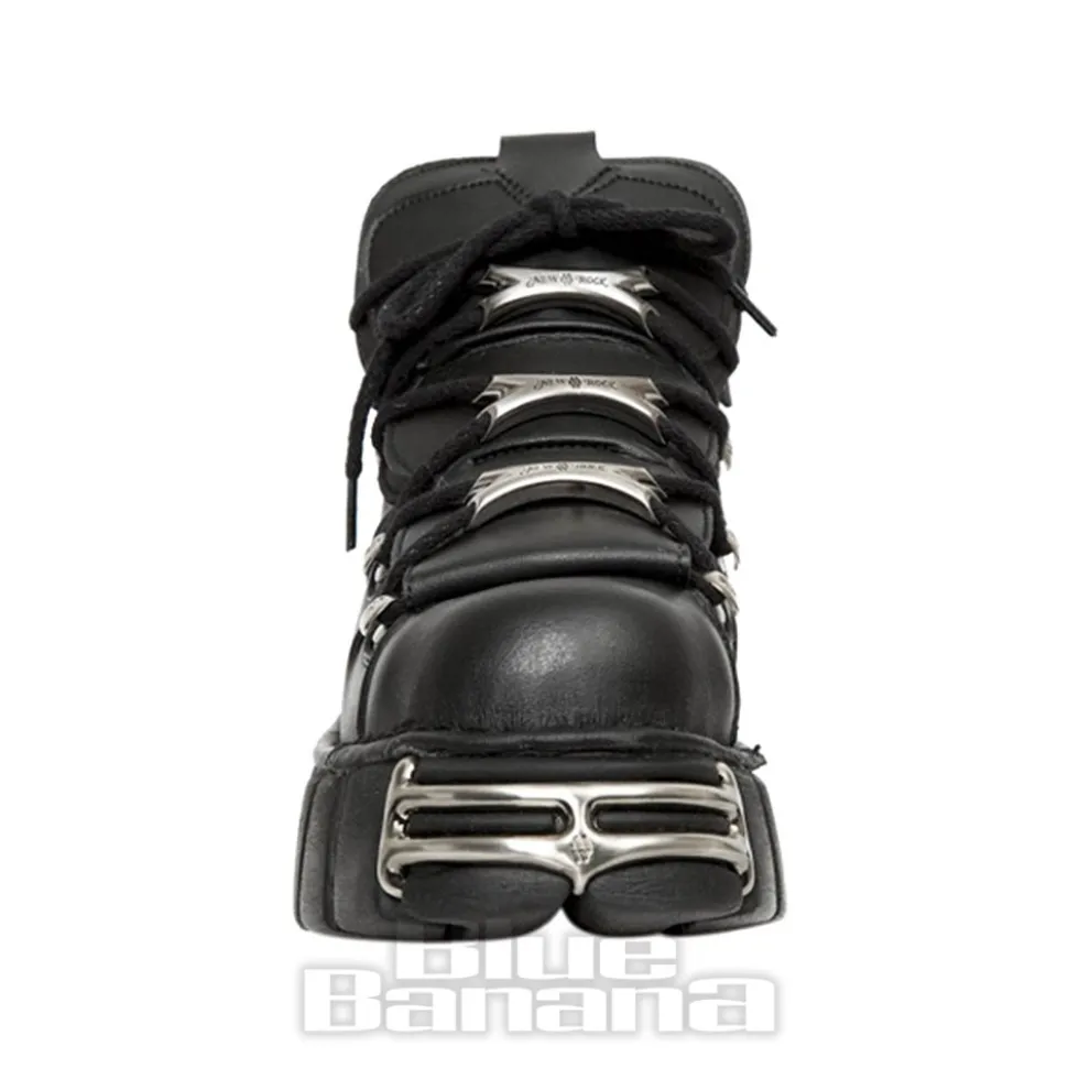 New Rock M-106-VS1 Vegan Ankle Boots (Black)