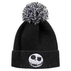 Nightmare Before Christmas Jack Skellington Badge Knit Hat (Black)