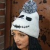 Nightmare Before Christmas Jack Skellington Face Knitted Hat (White)