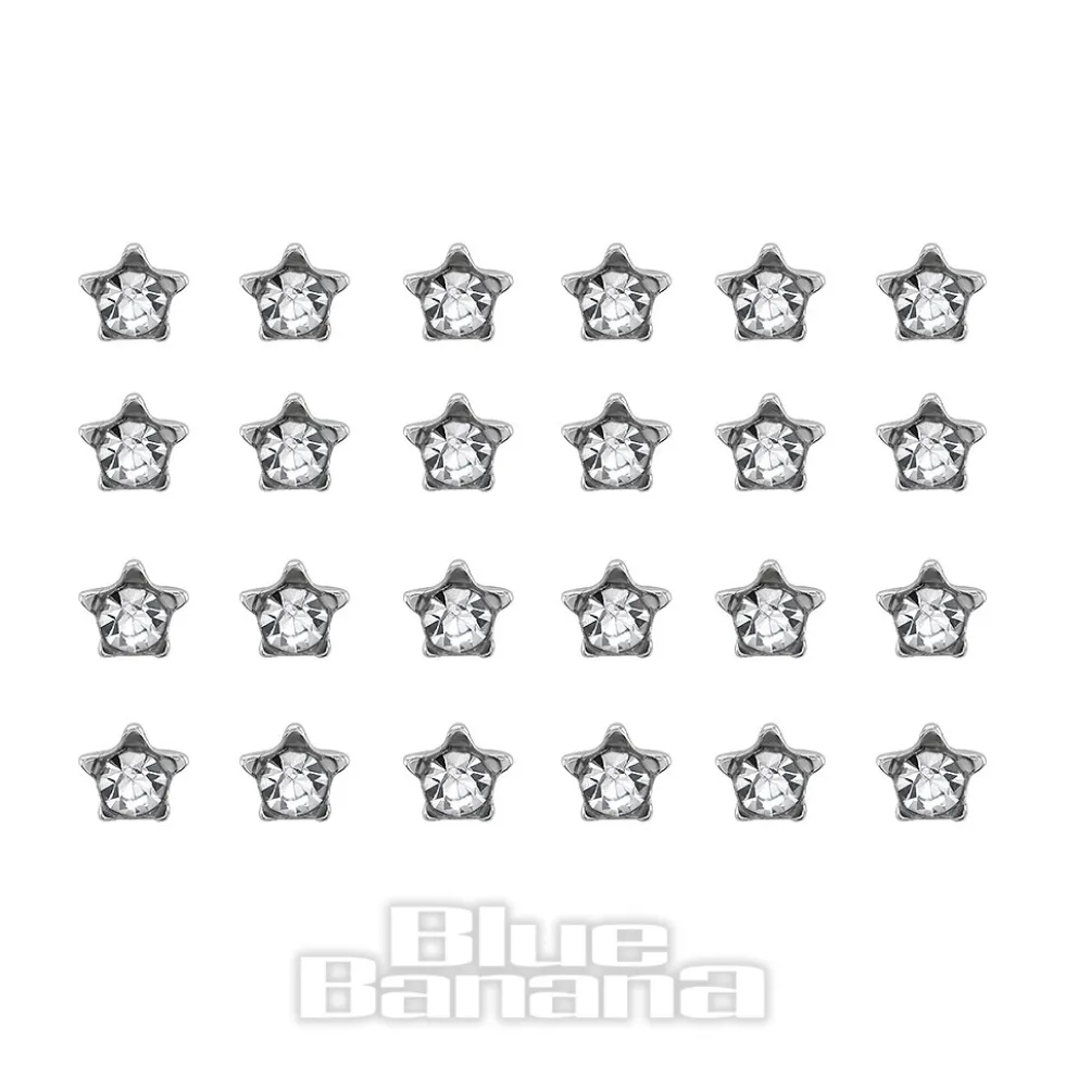 Nose Stud Star 24pc Set (Crystal)
