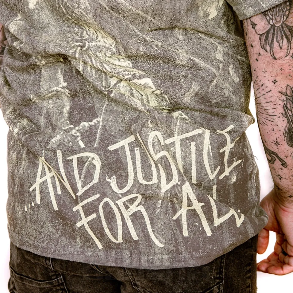 Official Metallica Justice Neon T Shirt (Grey)