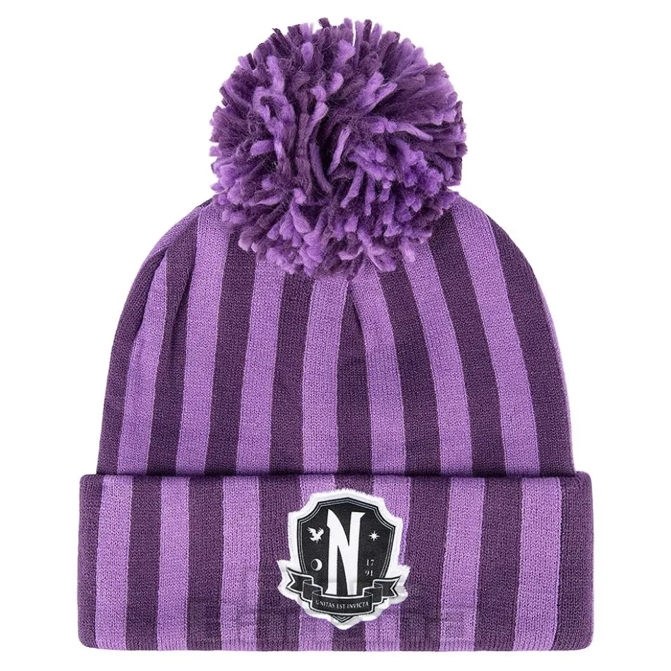 Official Wednesday Nevermore Bobble Hat (Purple)