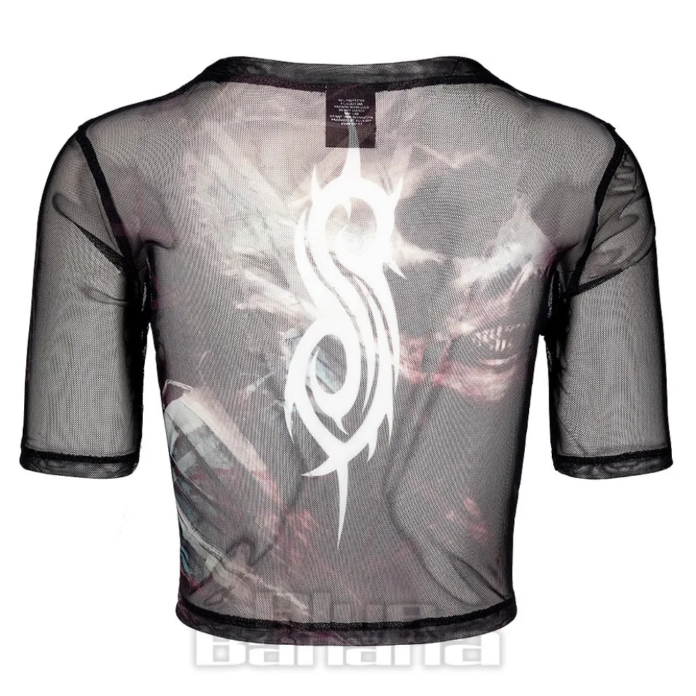 Slipknot The End Mesh Crop T-Shirt (Black)