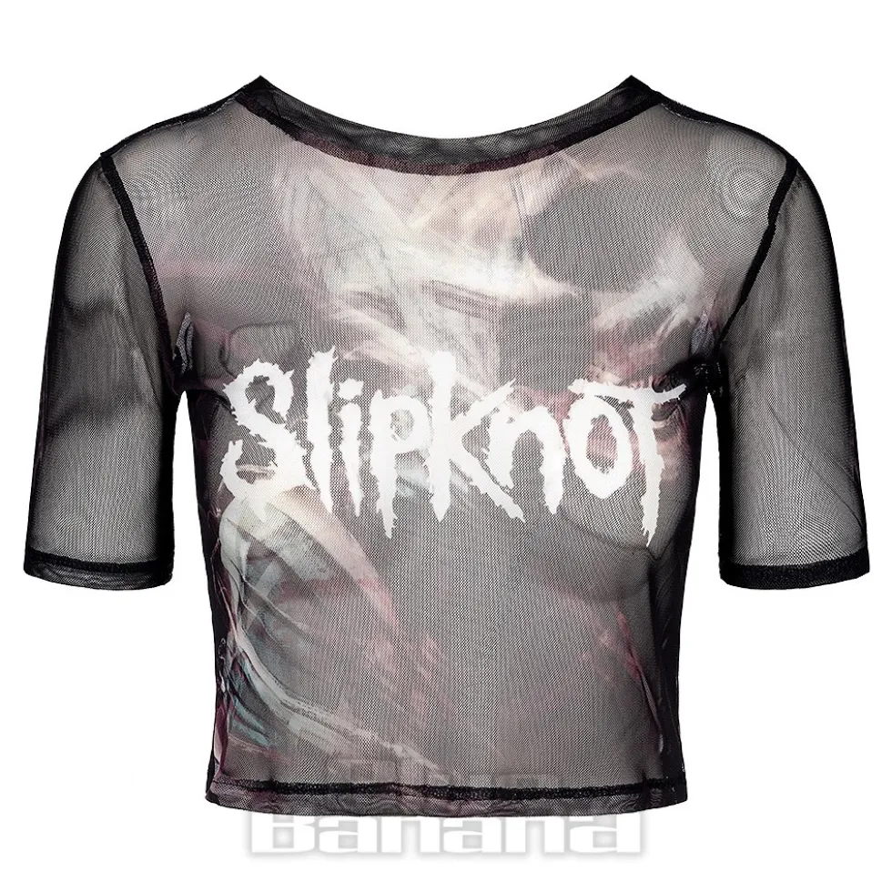 Slipknot The End Mesh Crop T-Shirt (Black)
